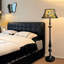 Lampe sur pied en bois massif et tissu de style chinois