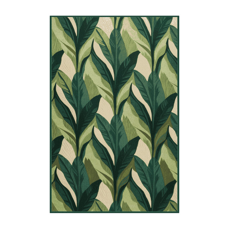  Tapis hawaïen lavable à feuilles Ti, Rectangle 4pi x 6 pi