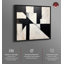 Art abstrait sur toile noir et blanc cubique monochrome par Notoriart-104452924-104452916