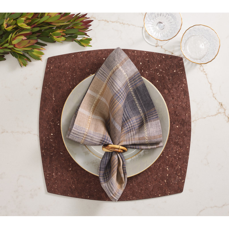 Windsor Napkin, Plaid, Light Brown/Gray
