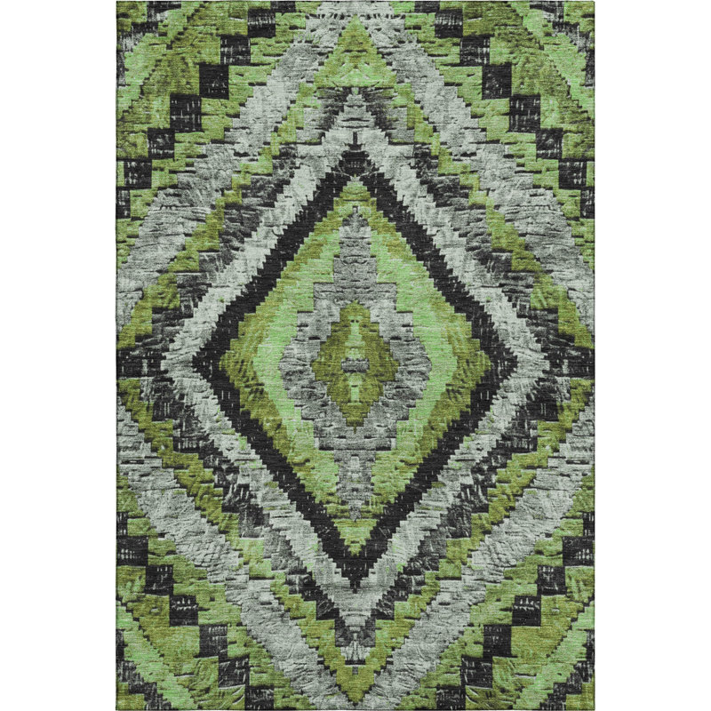 Premium Machine Washable Jakiyra AMF1890 Aztec Rug, Rectangle 8' x 10'
