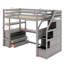 Lit mezzanine simple avec bureau et tablettes-797526395