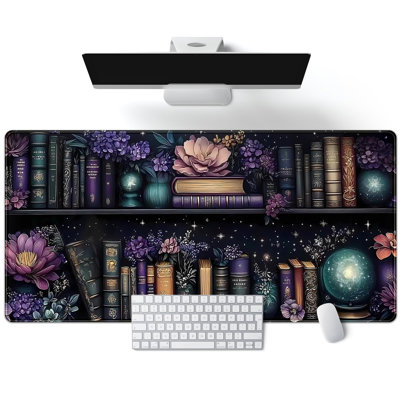 Tapis de bureau mauve à fleurs mauves