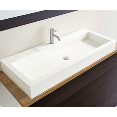 Badeloft 47.2" x 18.9" Rectangular Stone Resin Vessel Bathroom Sink WB-05-XXL-G in Glossy White