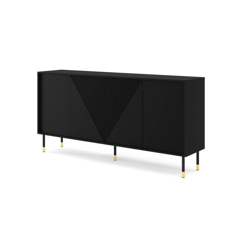 Contemporary Biancha Sideboard 180cm - Refined Storage, Light Appeal, Black