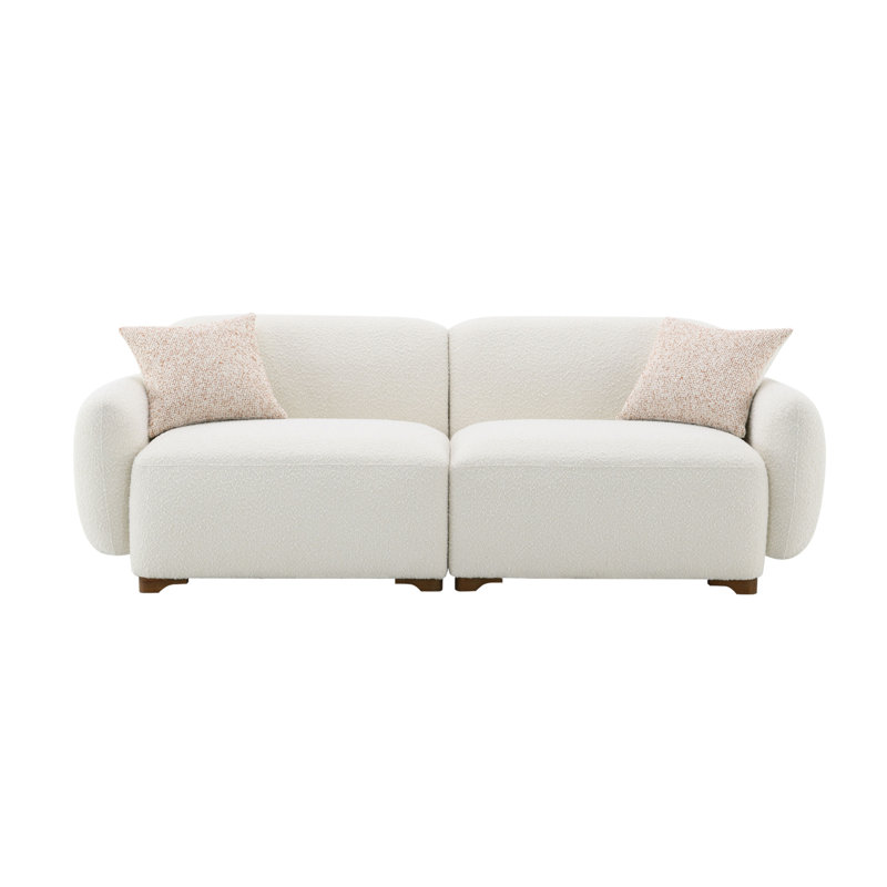 Darius Boucle Sofa With 2 Toss Pillows