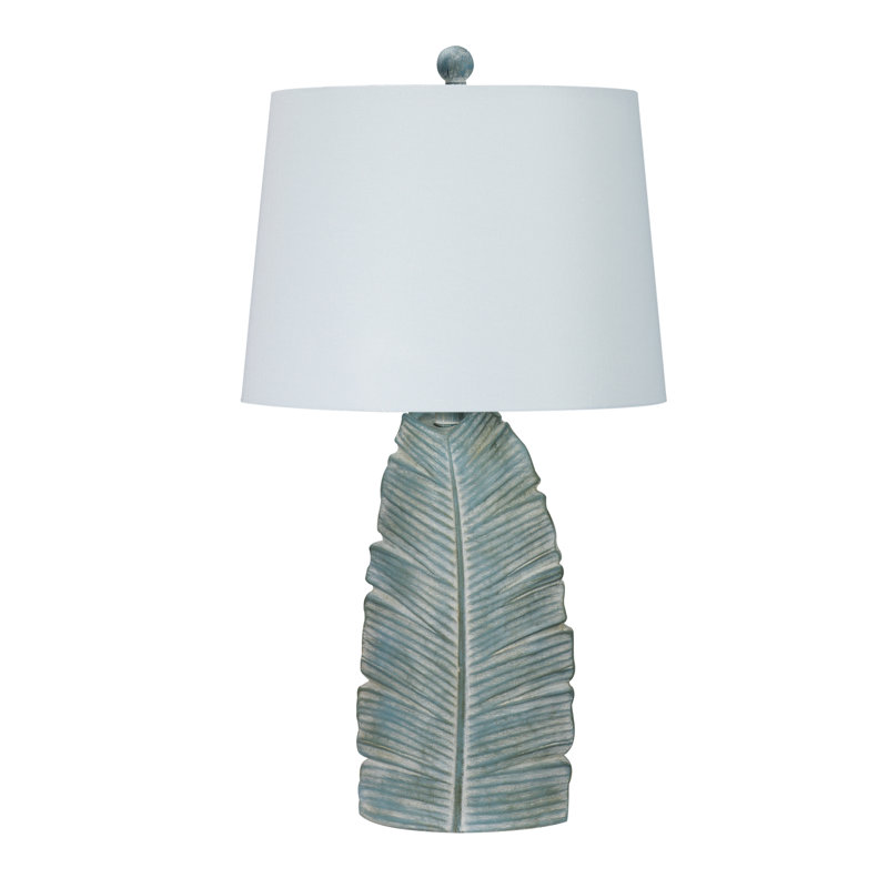 Lampe de table en résine Nunam, Bleu décontracté, H 26 po x l 14 po x P 14 po