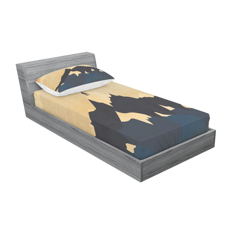Microfiber Abstract Sheet Set, Twin XL Sheet Set with Fitted Sheet