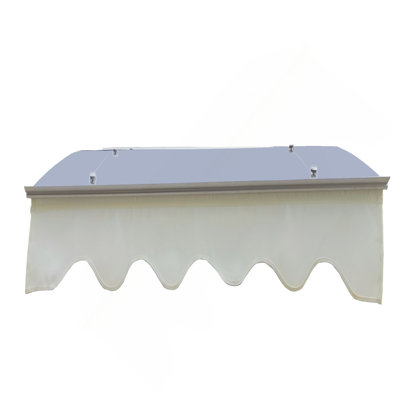 79" X 34" Window Awnings Door Entrance Canopy, Aluminum Alloy Bracket, 0.137 Inch Thick Crystal Solid Polycarbonate Sheet With Valance For Masonry Concrete House