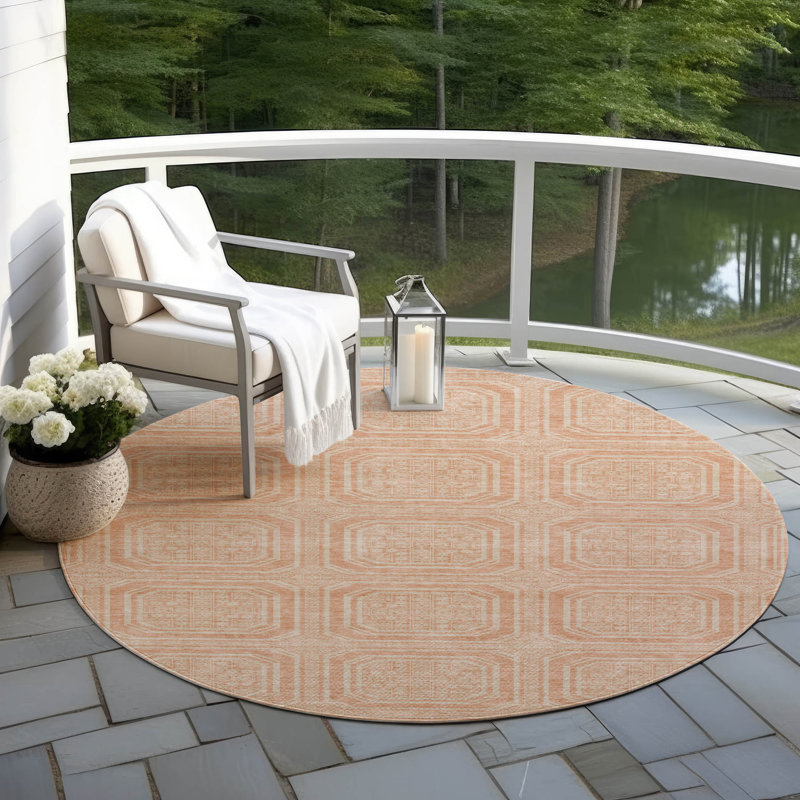 Tapis intérieur / extérieur lavable à la machine Claudian ACN1460, Rond 8 pi