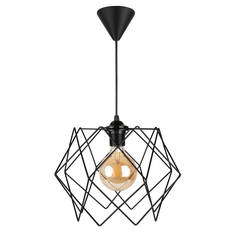 Luminaire suspendu géométrique 1 lumière Chouinard, Noir