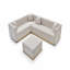 Repose-pieds rembourré en velours capitonné Contemporary-1013587396