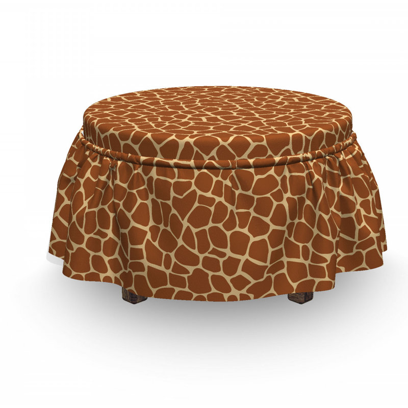 Housse pour repose-pieds à imprimé peau giraffe