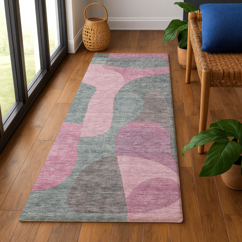 Premium Machine Washable Mayfield AMF1867 Abstract Rug, Runner 2'3" x 7'6"