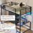 Twin Loft Bed With L-shaped Desk And 7 Storage Drawers,metal Twin Size Loft Bed For Led Lights And Charging Station, Safety Guardrail And Ladder,no Box Spring Needed, Black-936655610-927317986