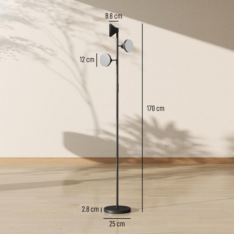 170cm Black LED Tree Floor Lamp