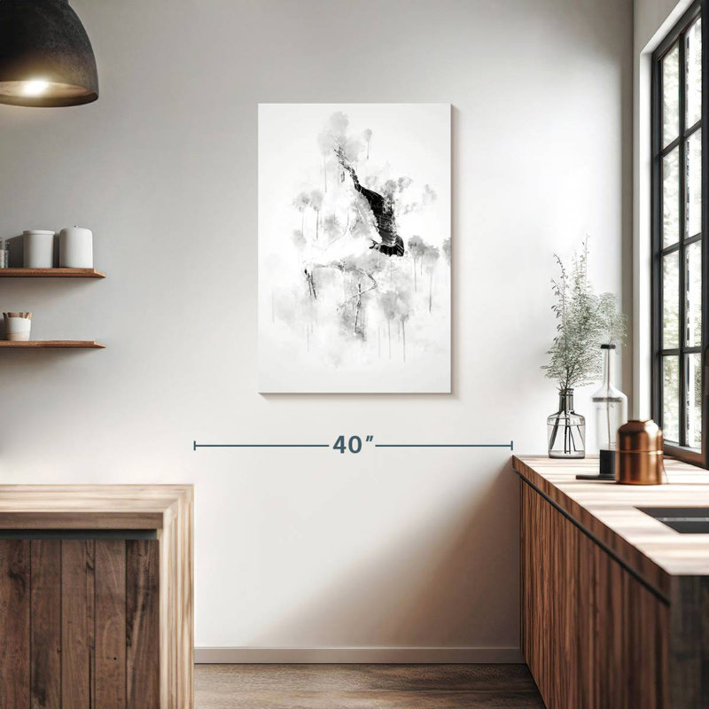 Brampt Stork Black And White, 36" H x 24" W