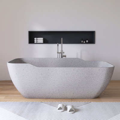71"x 31"Freestanding Terrazzo Tub Solid Surface Soaking Bathtub
