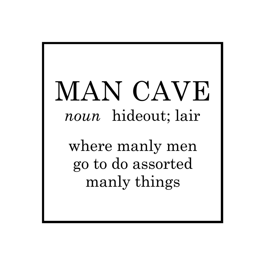 Man Cave Definition - Wrapped Canvas Print