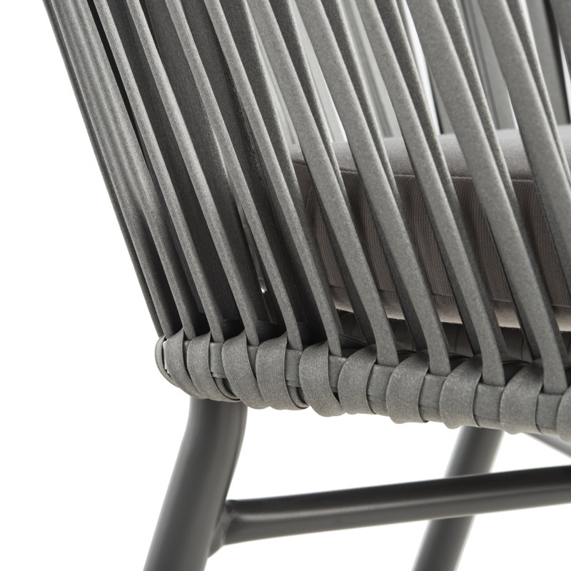 Chaise de patio avec coussin Rope