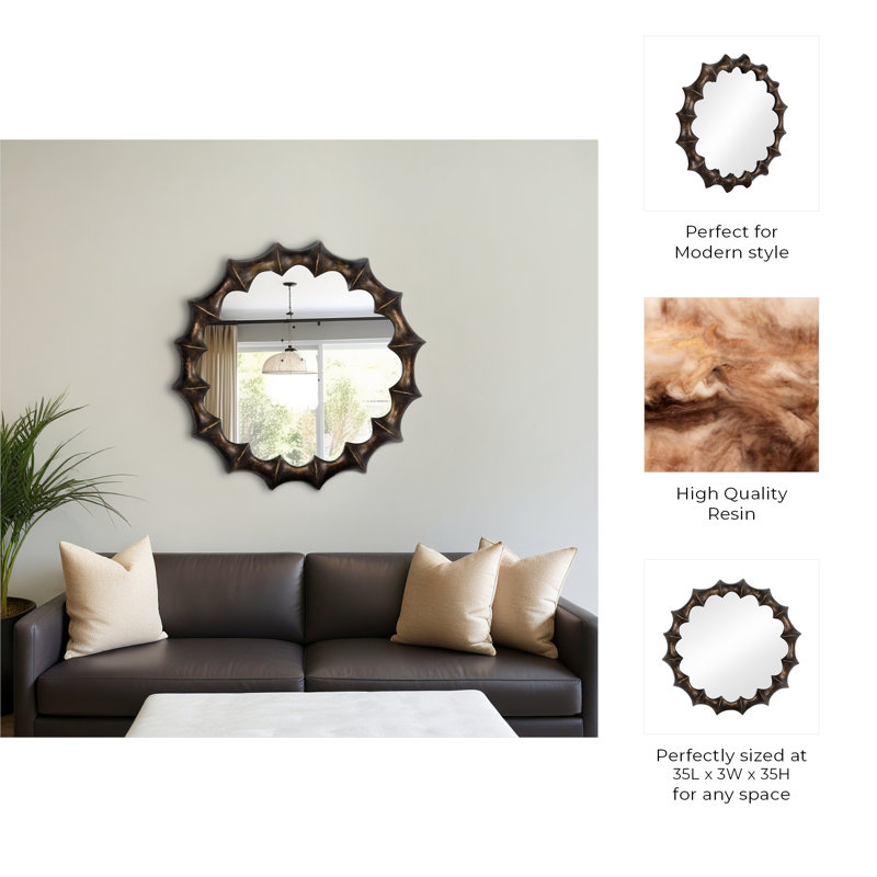 35" Operose Mirror , Bronze