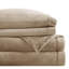 Très grand drap 4 pièces taupe - 100% ultra doux et confortable brossé des deux côtés avec des draps-housses plats 2 taies d'oreiller couleur lavable à la machine entièrement élastique
