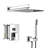 Dual Shower Head System - 12 Inch Square Wall Mounted, Mounted Square,