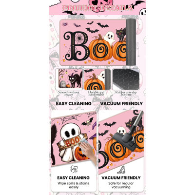 Ensemble de 3 tapis de cuisine Halloween Boo Pumpkin Ghost