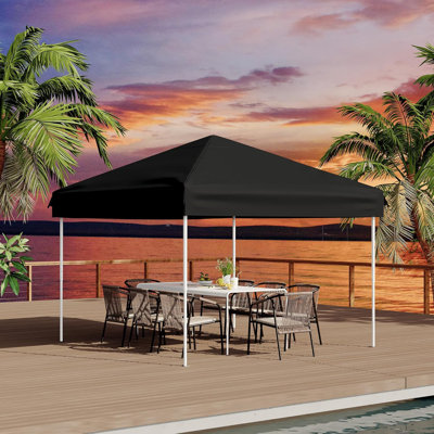 Auvent à installation instantanée 10 x 10 pi avec 4 parois latérales imperméables, abri extérieur portable pour le camping, la plage ou la cour arrière, comprend un sac de transport et des piquets