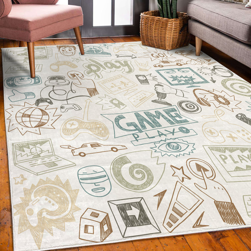 Tapis décoratif Dunnstown, Rectangle 4 pi x 5 pi 5 po