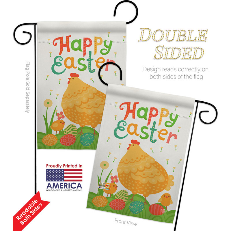 Double Sided Polyester Easter, 18.5" H x 13" W