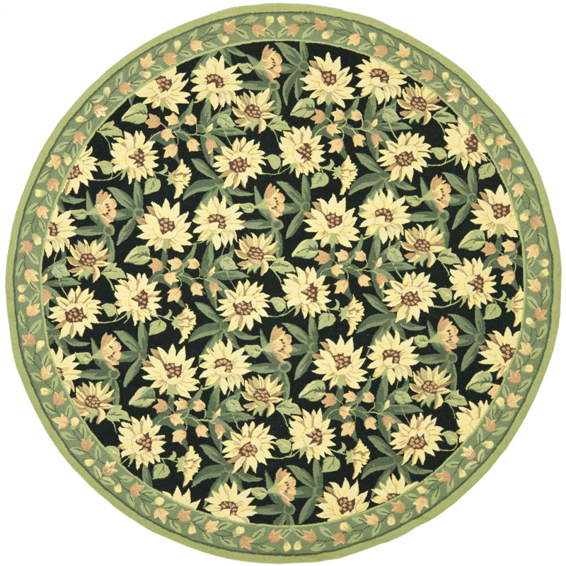 Tapis floral en laine crocheté à la main Chelsea, Round 3'