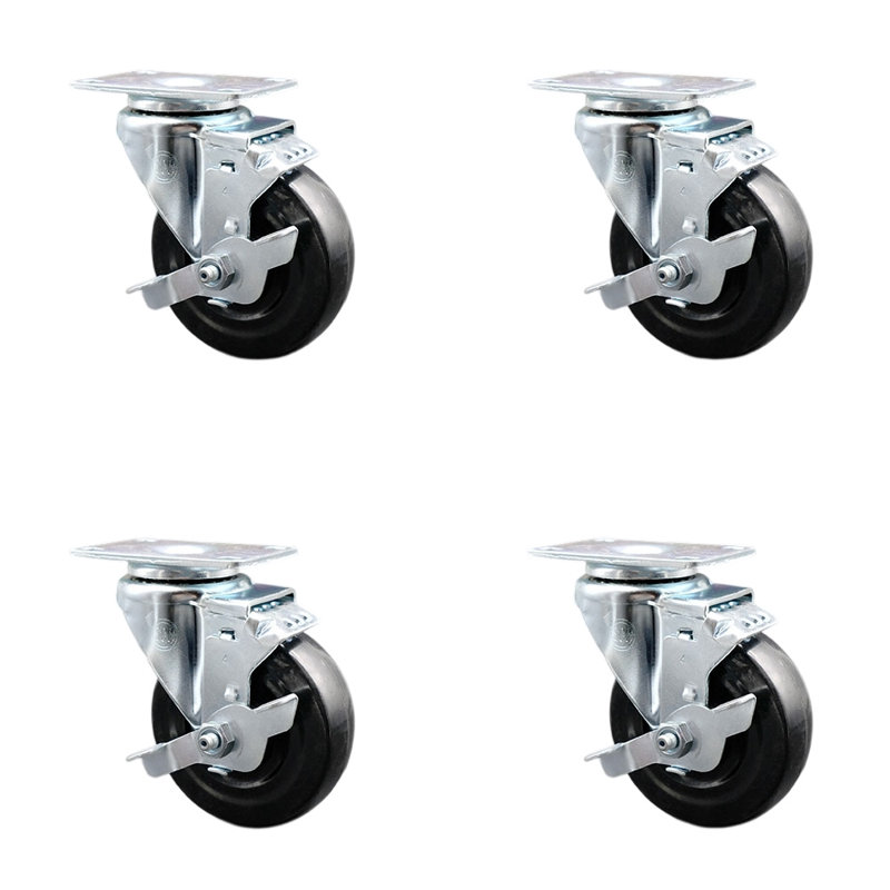Ensemble de roulettes pivotantes avec frein Avantco