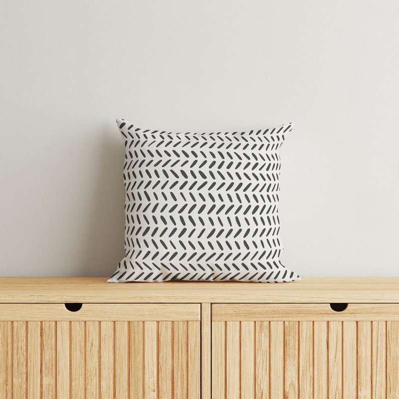 Coussin Dream Splat, Ivoire / gris anthracite géométrique, H 26 po x l 26 po