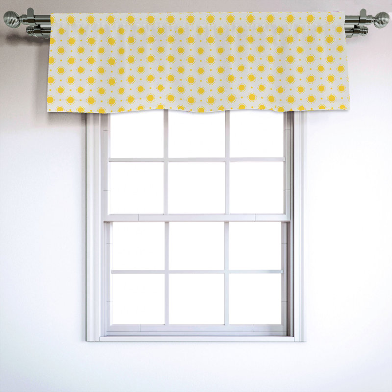 Sateen Polka Dots Ruffled Window Valance