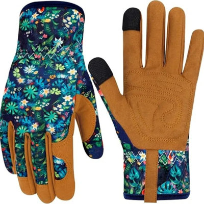 Leather Gardening Gloves For Women – Thorn Proof, Touch Screen Compatible, Breathable & Flexible Working Gloves