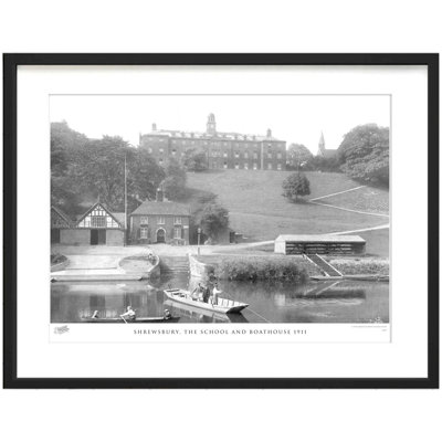 Shrewsbury, The School And Boathouse 1911 - Single Picture Frame Print