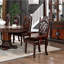 Mobilier de salle à manger traditionnel traditionnel 2 pièces en bois de cerisier brun foncé capitonné