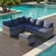 Ensemble de conversation modulaire en osier avec coussins 83,5 po 83,5 po