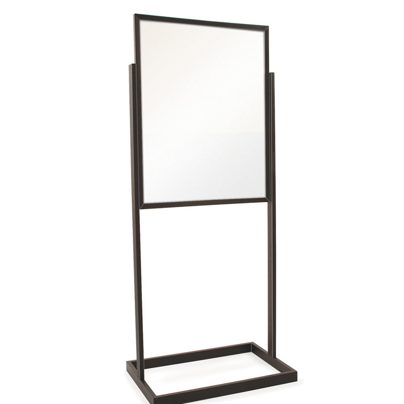 Porte-signal de bulletin avec base de tube rectangulaire, Noir mat