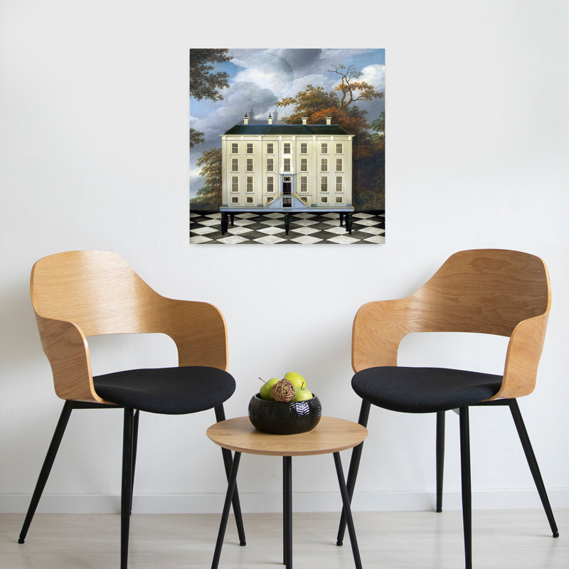«The Dollhouse», art mural abstrait contemporain, H 24 po x l 24 po