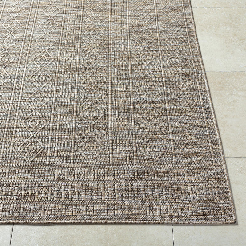 Jual Light Brown Outdoor Area Rug, Rectangle 2' x 2'11"