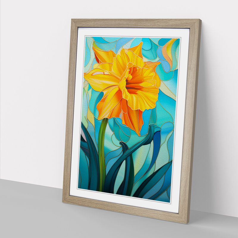 Single Picture Frame Print on Wood, 46cm H x 34cm W, Oak Framed