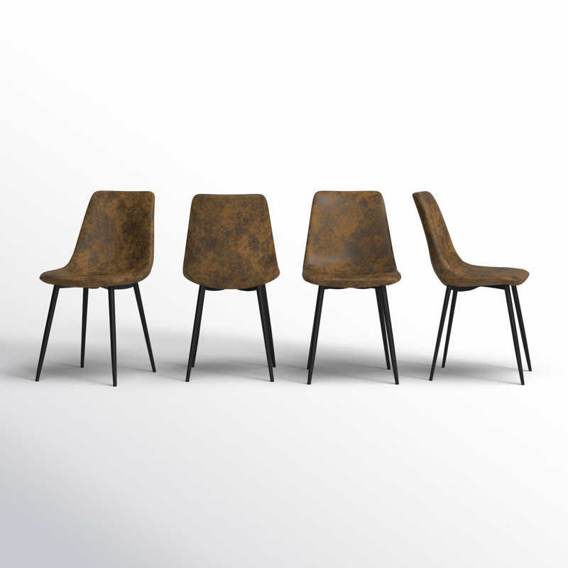 Tapscott 19'' H Upholstered Side Chair, Brown Pebbled Faux Leather
