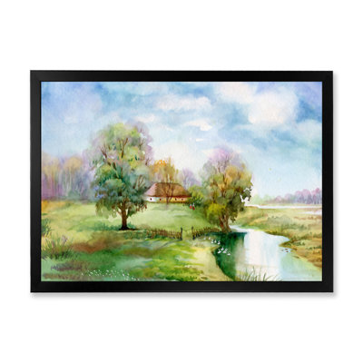 Countryroad In Next To Tree In The Green " Country Road Next To Tree In The Green " Painting Print