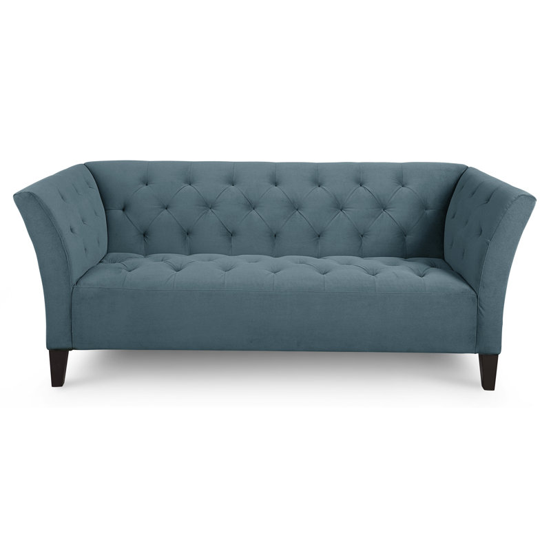 Carruth Upholstered 76'' Sofa, Bella Peacock Performance Velvet