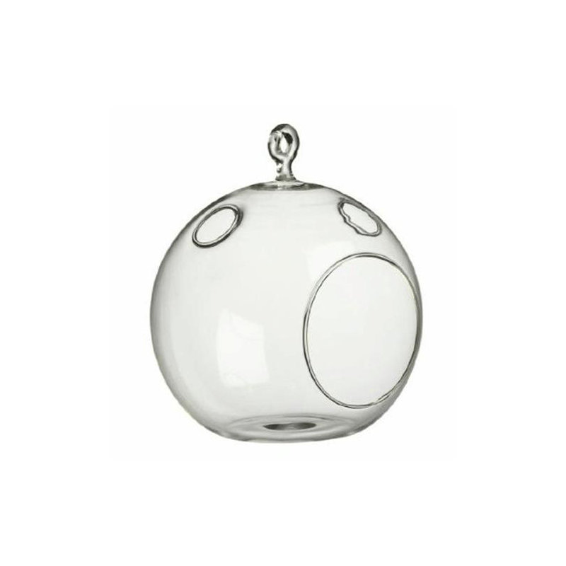 Glass Tabletop Tealight Holder, 9" H x 8" W x 8" D