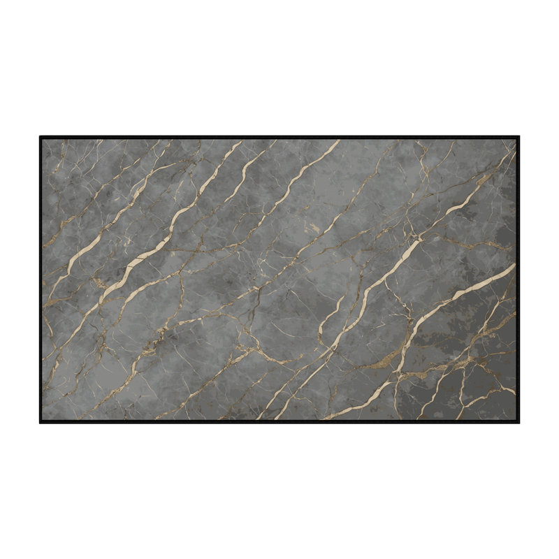 Tapis gris soyeux et moelleux, Rectangle 2 pi x 3 pi