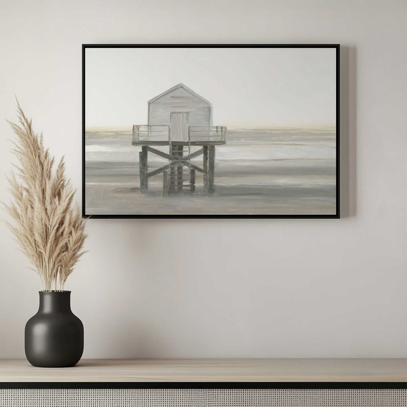 Impression sur toile «Weathered Beach Outpost I» par Ethan Harper, H 18 po x l 24 po, Brun