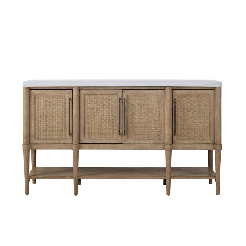 Cement Topped Server With Cane Insets